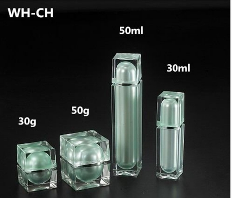 high end luxury empty 30ml 50ml  cosmetic plastic square shape essence bottle