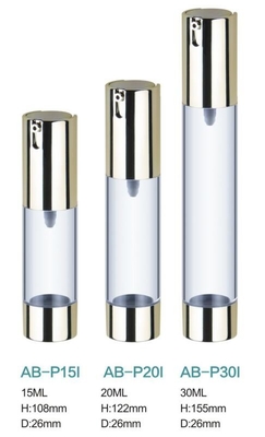15ML 20ML 30ml  cosmetic airless bottle with gold press pump