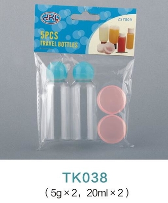 cheap 4pcs plastic cosmetics packaging toiletry kit makeup travel bottle set