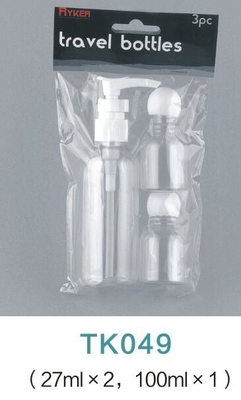 Cheap airport Bottle Dispenser cosmetic travel kit hotel travel set with plastic bag