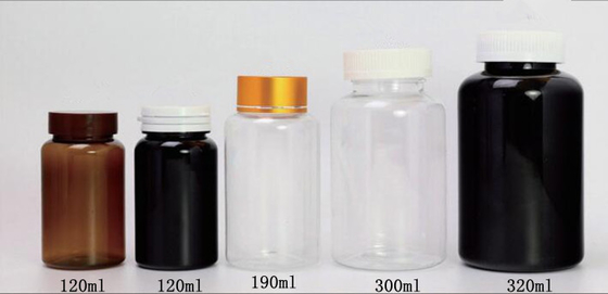 empty 120ml 190ml 300ml 320ml  plastic PET  capsule tablet medicine  packaging bottle container