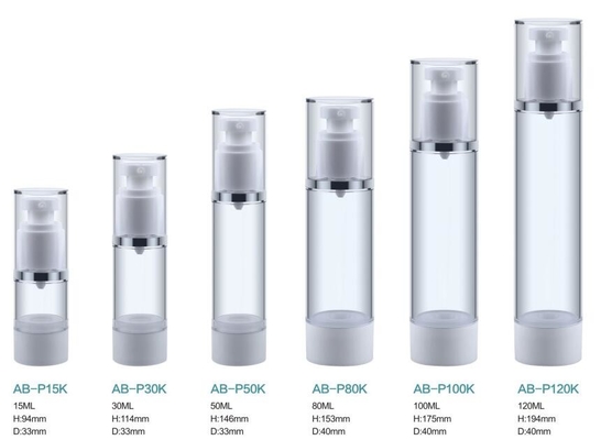 Hot stamping silkscreen printed  15ml 30ml 50ml 80ml 100ml 120ml skin care  packaging cosmetic airless pump bottle