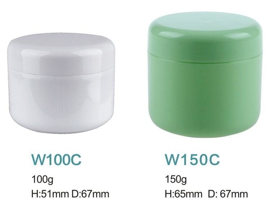 custom 100ml 150ml  pp empty white and green Body Scrub Butter face cream Containers cosmetic Plastic Jar