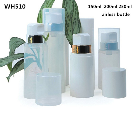 bouteille privée d'air blanche en plastique de pompe de 150ml 200ml 250ml grande grosse pp avec des cosmétiques larges de bec pour la crème de peau