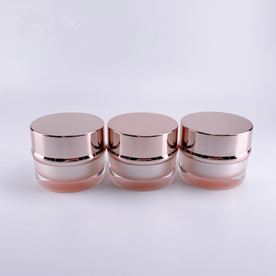 Bouteille ronde droite de crème d'emballage d'épaule cosmétique faite sur commande acrylique du matériau 50g traitant le plastique de rose de gradient