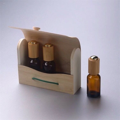 bouteille ambre de compte-gouttes d'huile essentielle de 0.5oz 15ml avec le chapeau en bambou