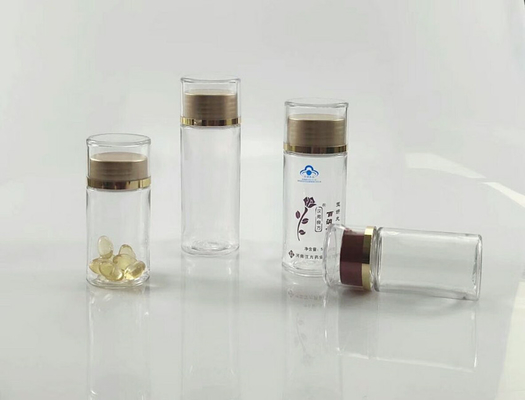 la catégorie comestible claire de 15ml 25ml de bouteille vide d'ANIMAL FAMILIER a adapté la bouteille aux besoins du client de capsule de pilule de LOGO Capsule Empty